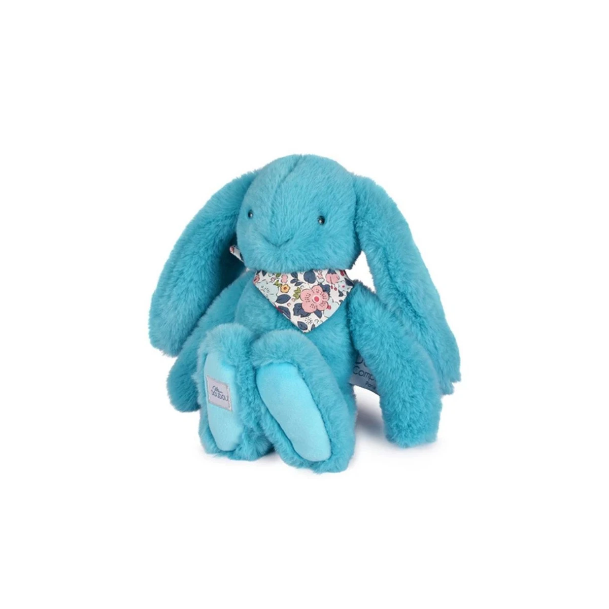 DOUDOU ET COMPAGNIE DOUDOU pluszowy królik Lapin Fleurette  25 cm turkus
