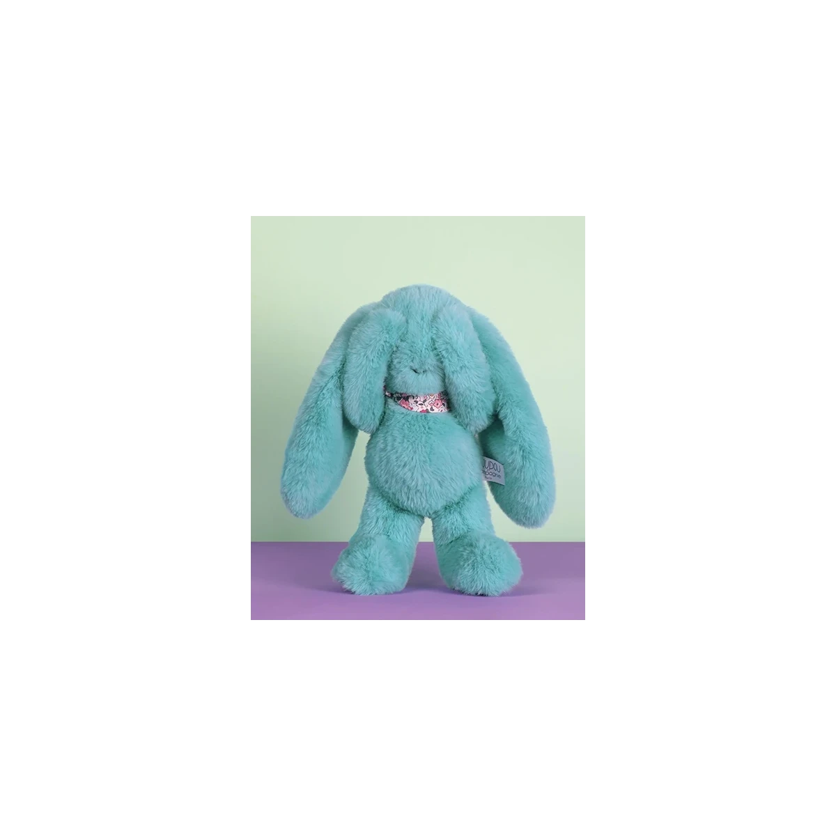 DOUDOU ET COMPAGNIE DOUDOU pluszowy królik Lapin Fleurette  25 cm turkus