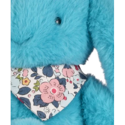 DOUDOU ET COMPAGNIE DOUDOU pluszowy królik Lapin Fleurette  25 cm turkus