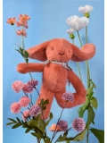 DOUDOU ET COMPAGNIE DOUDOU pluszowy królik Lapin Fleurette  35 cm terakota