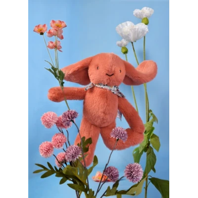 DOUDOU ET COMPAGNIE DOUDOU pluszowy królik Lapin Fleurette  35 cm terakota