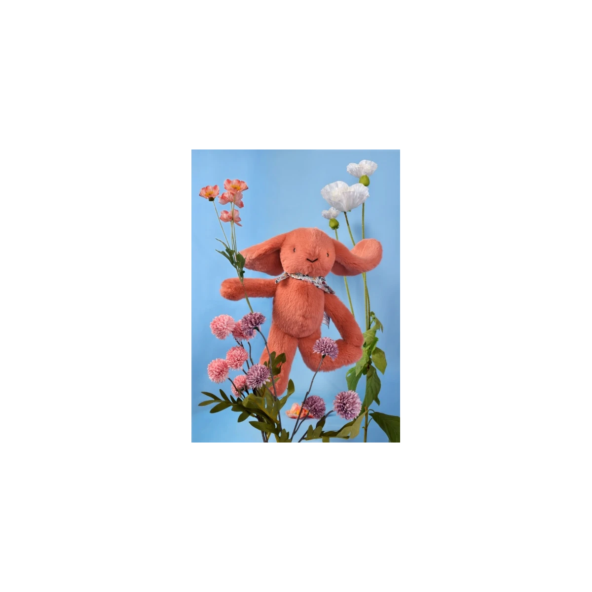 DOUDOU ET COMPAGNIE DOUDOU pluszowy królik Lapin Fleurette  35 cm terakota