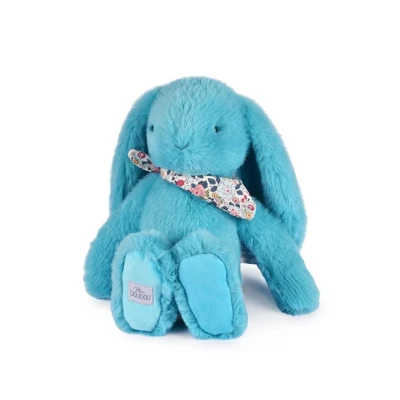 DOUDOU ET COMPAGNIE DOUDOU pluszowy królik Lapin Fleurette  35 cm turkus