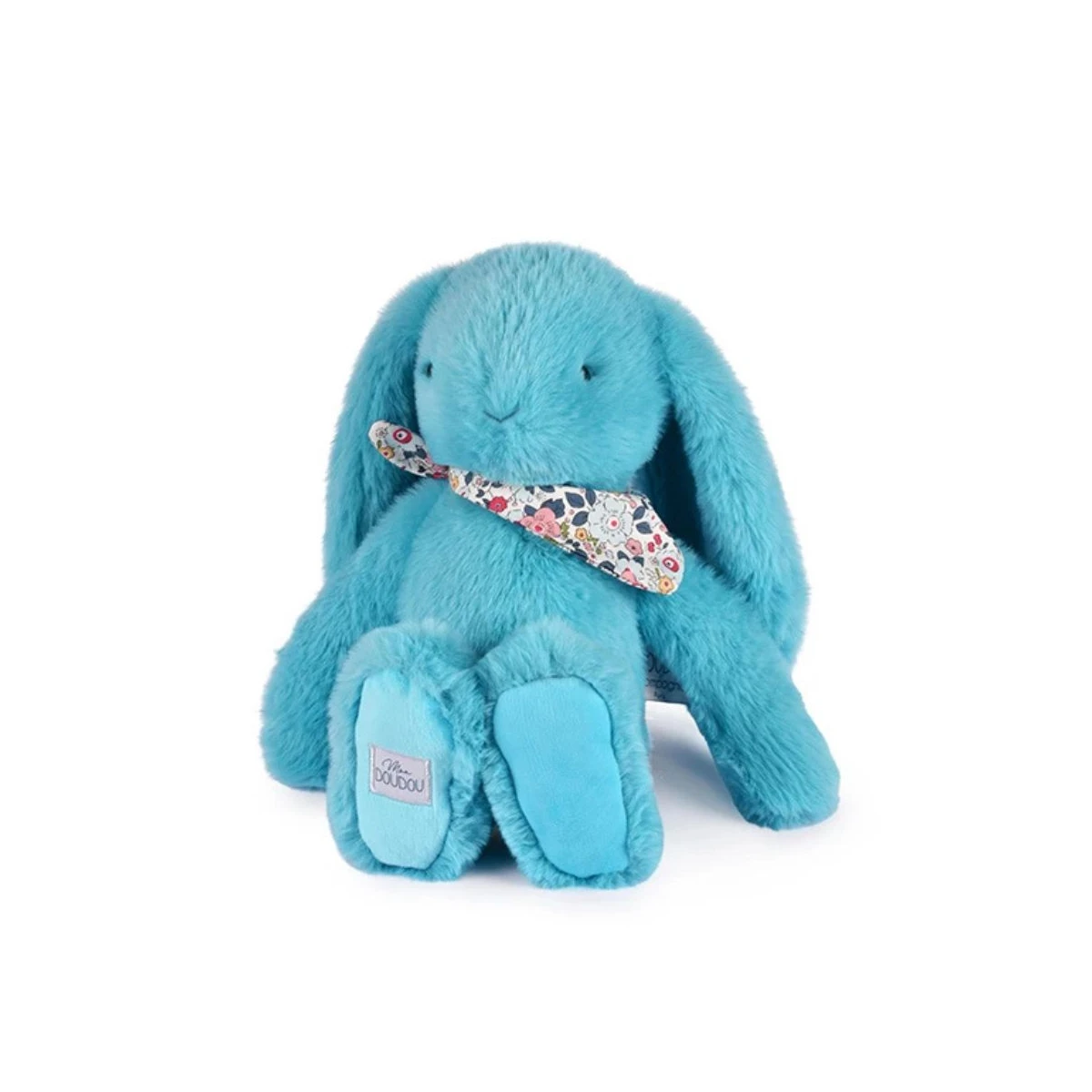 DOUDOU ET COMPAGNIE DOUDOU pluszowy królik Lapin Fleurette  35 cm turkus