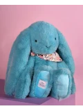 DOUDOU ET COMPAGNIE DOUDOU pluszowy królik Lapin Fleurette  35 cm turkus