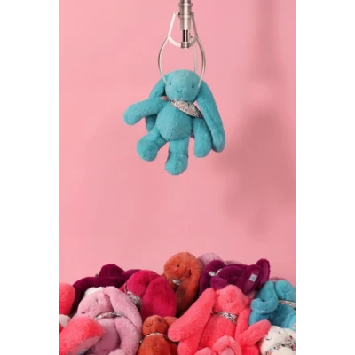 DOUDOU ET COMPAGNIE DOUDOU pluszowy królik Lapin Fleurette  35 cm turkus
