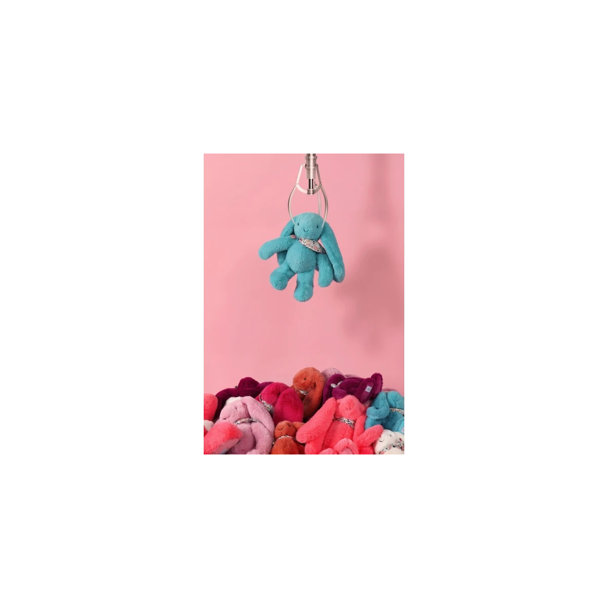 DOUDOU ET COMPAGNIE DOUDOU pluszowy królik Lapin Fleurette  35 cm turkus