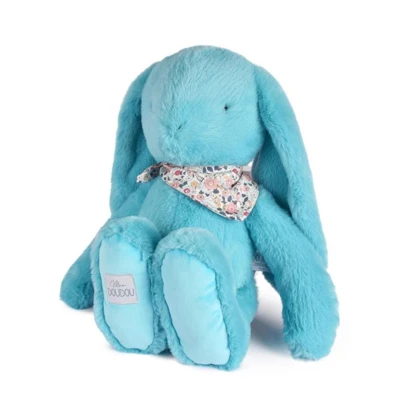 DOUDOU ET COMPAGNIE DOUDOU pluszowy królik Lapin Fleurette  50 cm turkus