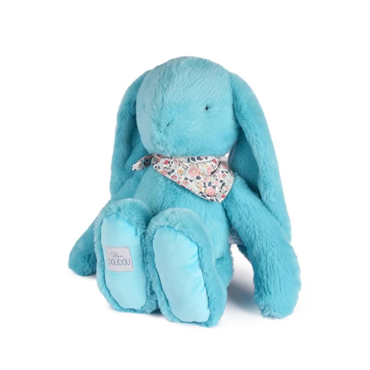 DOUDOU ET COMPAGNIE DOUDOU pluszowy królik Lapin Fleurette  50 cm turkus