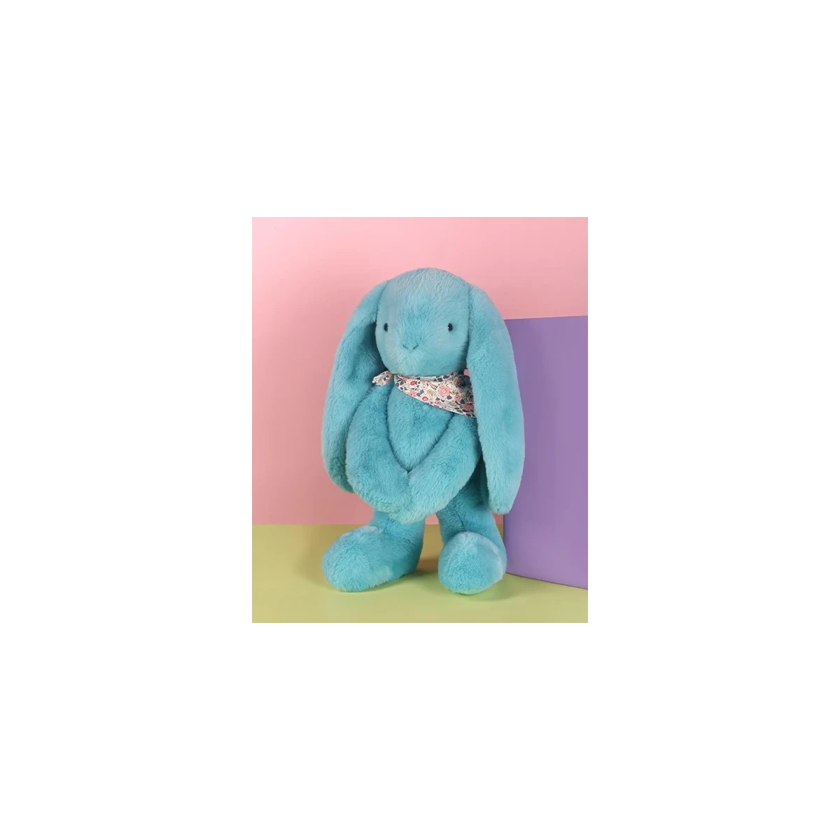 DOUDOU ET COMPAGNIE DOUDOU pluszowy królik Lapin Fleurette  50 cm turkus
