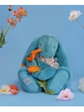 DOUDOU ET COMPAGNIE DOUDOU pluszowy królik Lapin Fleurette  50 cm turkus