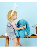 DOUDOU ET COMPAGNIE DOUDOU pluszowy królik Lapin Fleurette  50 cm turkus