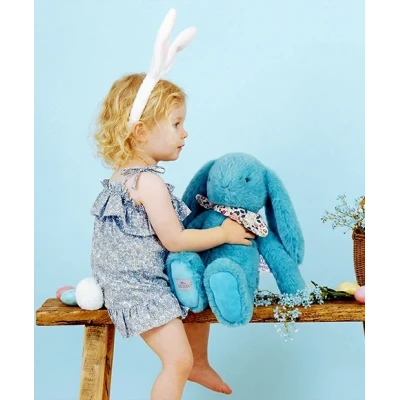 DOUDOU ET COMPAGNIE DOUDOU pluszowy królik Lapin Fleurette  50 cm turkus