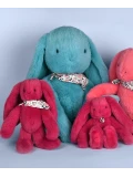 DOUDOU ET COMPAGNIE DOUDOU pluszowy królik Lapin Fleurette  50 cm turkus