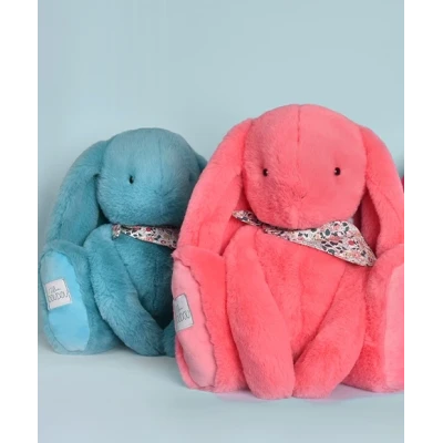 DOUDOU ET COMPAGNIE DOUDOU pluszowy królik Lapin Fleurette  50 cm turkus