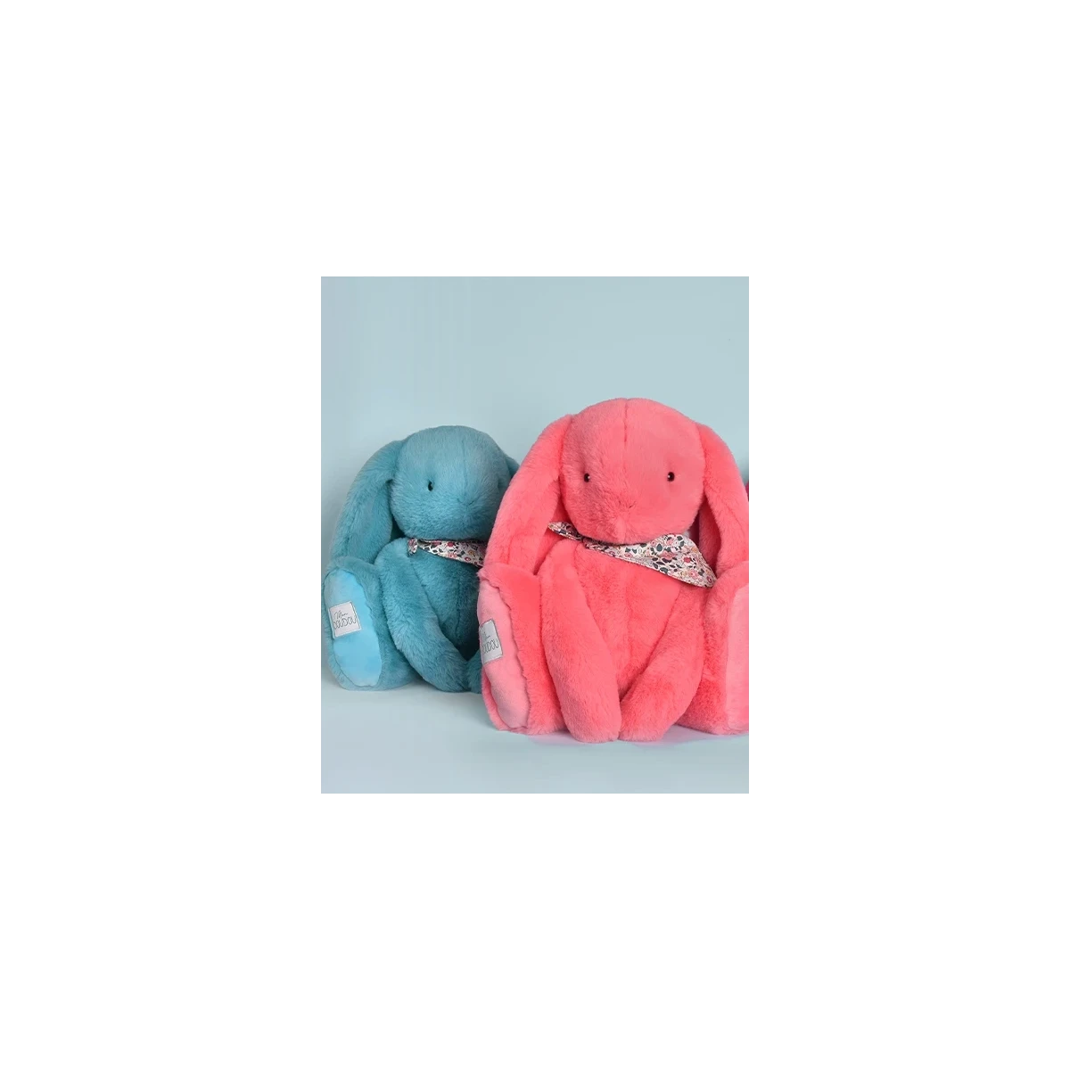 DOUDOU ET COMPAGNIE DOUDOU pluszowy królik Lapin Fleurette  50 cm turkus