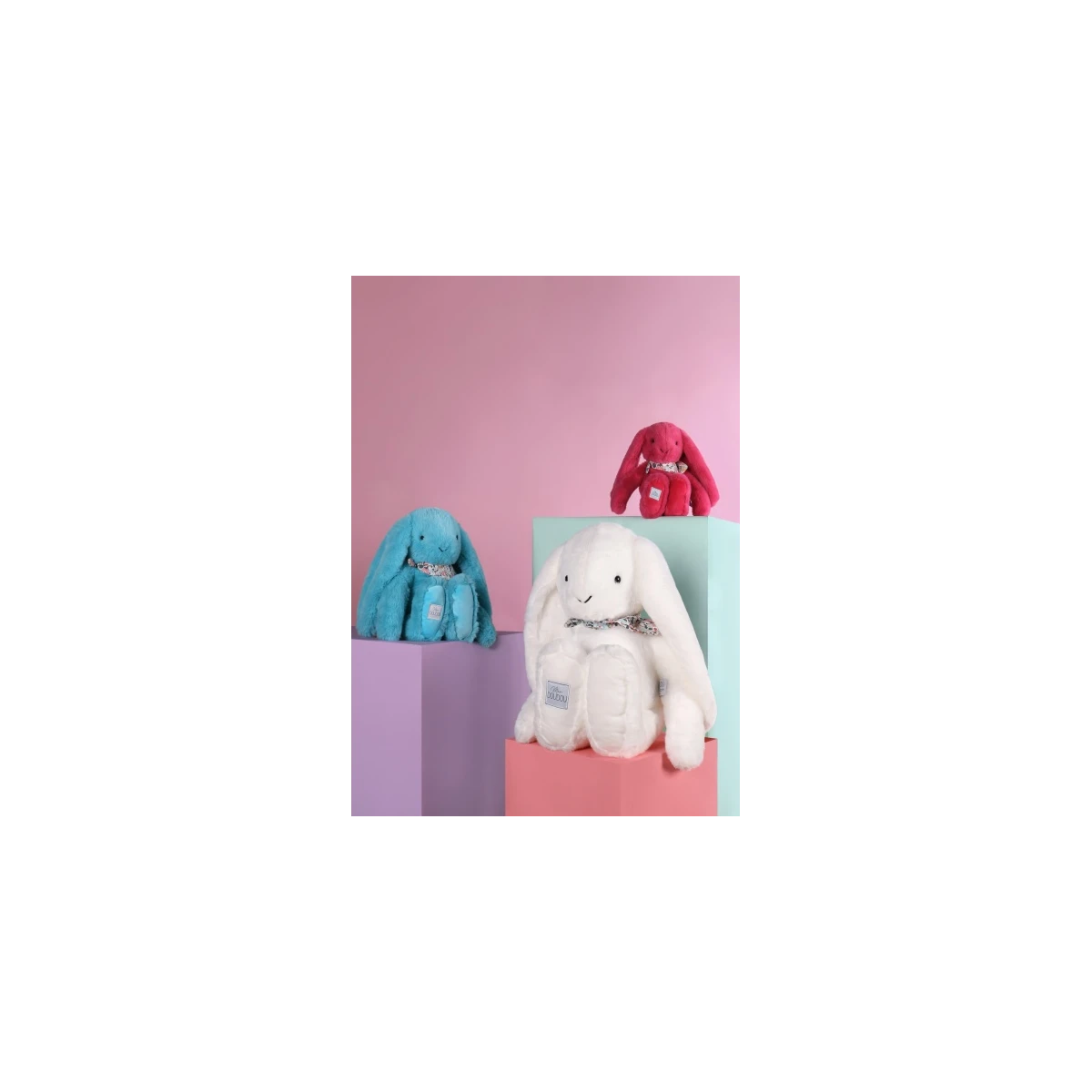 DOUDOU ET COMPAGNIE DOUDOU pluszowy królik Lapin Fleurette  50 cm biały