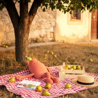 DOUDOU ET COMPAGNIE DOUDOU MIAM! Britney Pear 40 cm różowa gruszka