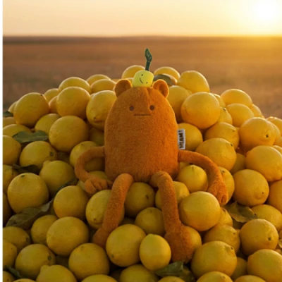 DOUDOU ET COMPAGNIE DOUDOU MIAM! John Lemon 40 cm pomarańczowa cytryna