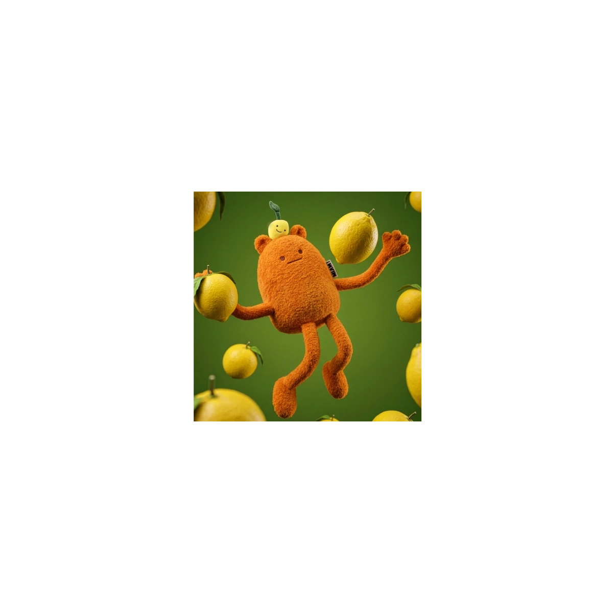 DOUDOU ET COMPAGNIE DOUDOU MIAM! John Lemon 60 cm pomarańczowa cytryna