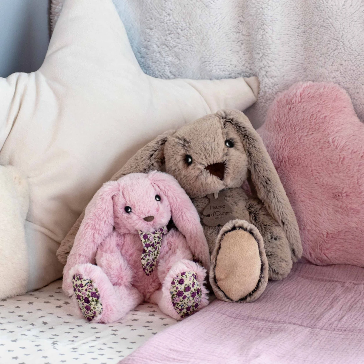 DOUDOU ET COMPAGNIE DOUDOU pluszowy królik Histoire d'Ours 25 cm różowy