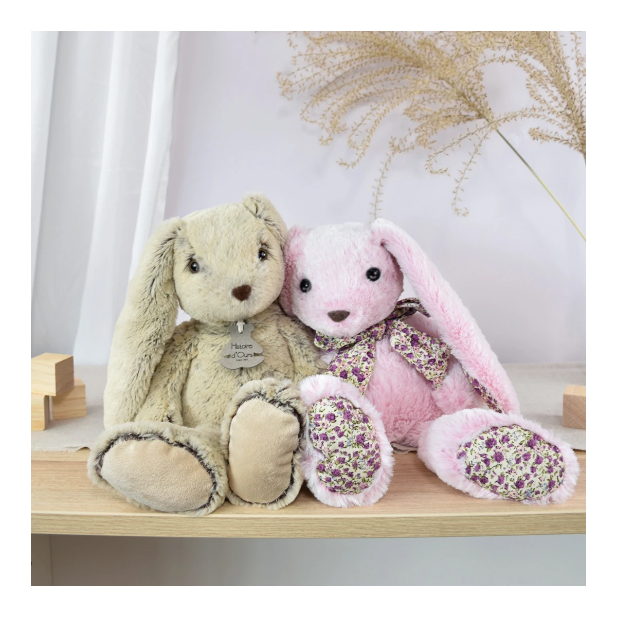 DOUDOU ET COMPAGNIE DOUDOU pluszowy królik Histoire d'Ours 40 cm różowy