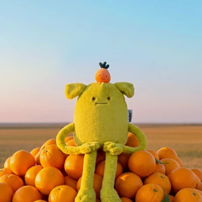 DOUDOU ET COMPAGNIE DOUDOU MIAM! Laurent Jade 40 cm zielona pomarańcza