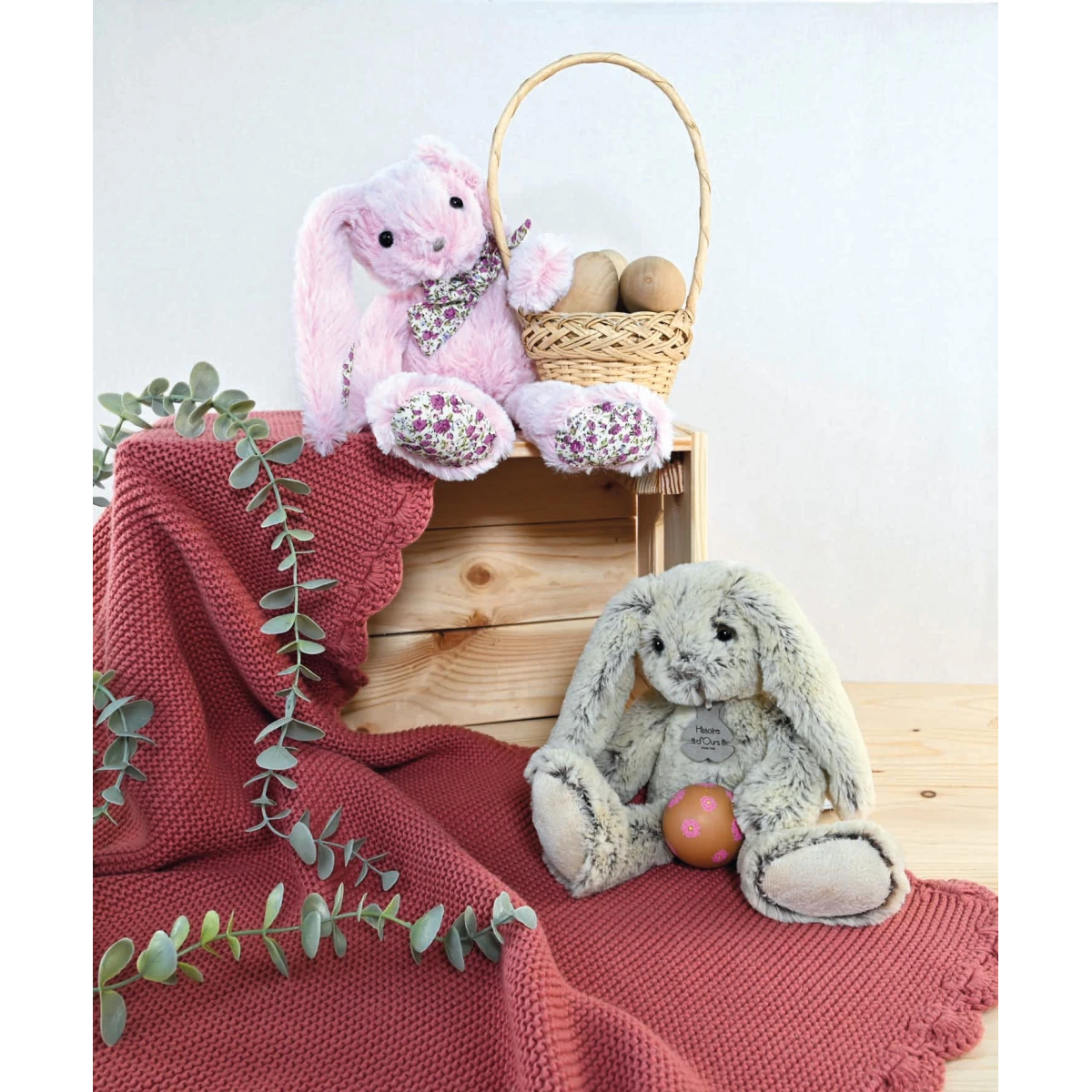 DOUDOU ET COMPAGNIE DOUDOU pluszowy królik Histoire d'Ours 25 cm różowy