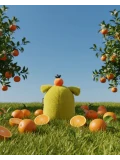 DOUDOU ET COMPAGNIE DOUDOU MIAM! Laurent Jade 60 cm zielona pomarańcza