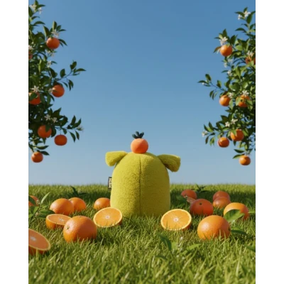DOUDOU ET COMPAGNIE DOUDOU MIAM! Laurent Jade 60 cm zielona pomarańcza