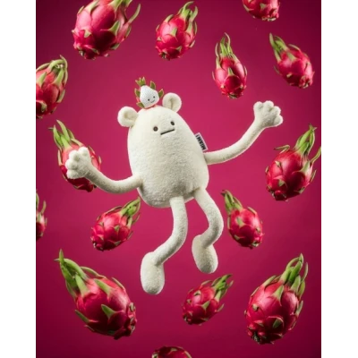DOUDOU ET COMPAGNIE DOUDOU MIAM! Smoczy Owoc No Name 60 cm biały