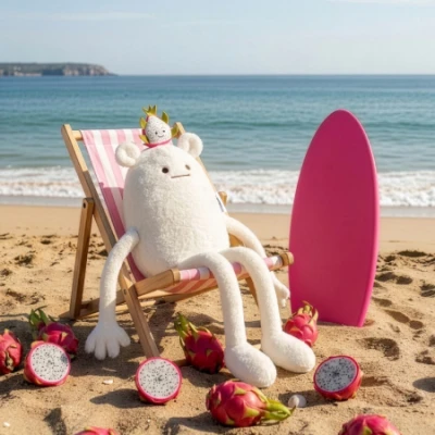 DOUDOU ET COMPAGNIE DOUDOU MIAM! Smoczy Owoc No Name 40 cm biały