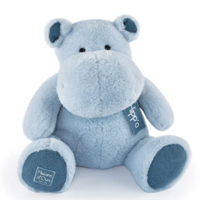 DOUDOU ET COMPAGNIE DOUDOU – pluszowy hipopotam Histoire d'Ours 40 cm jasnoniebieski