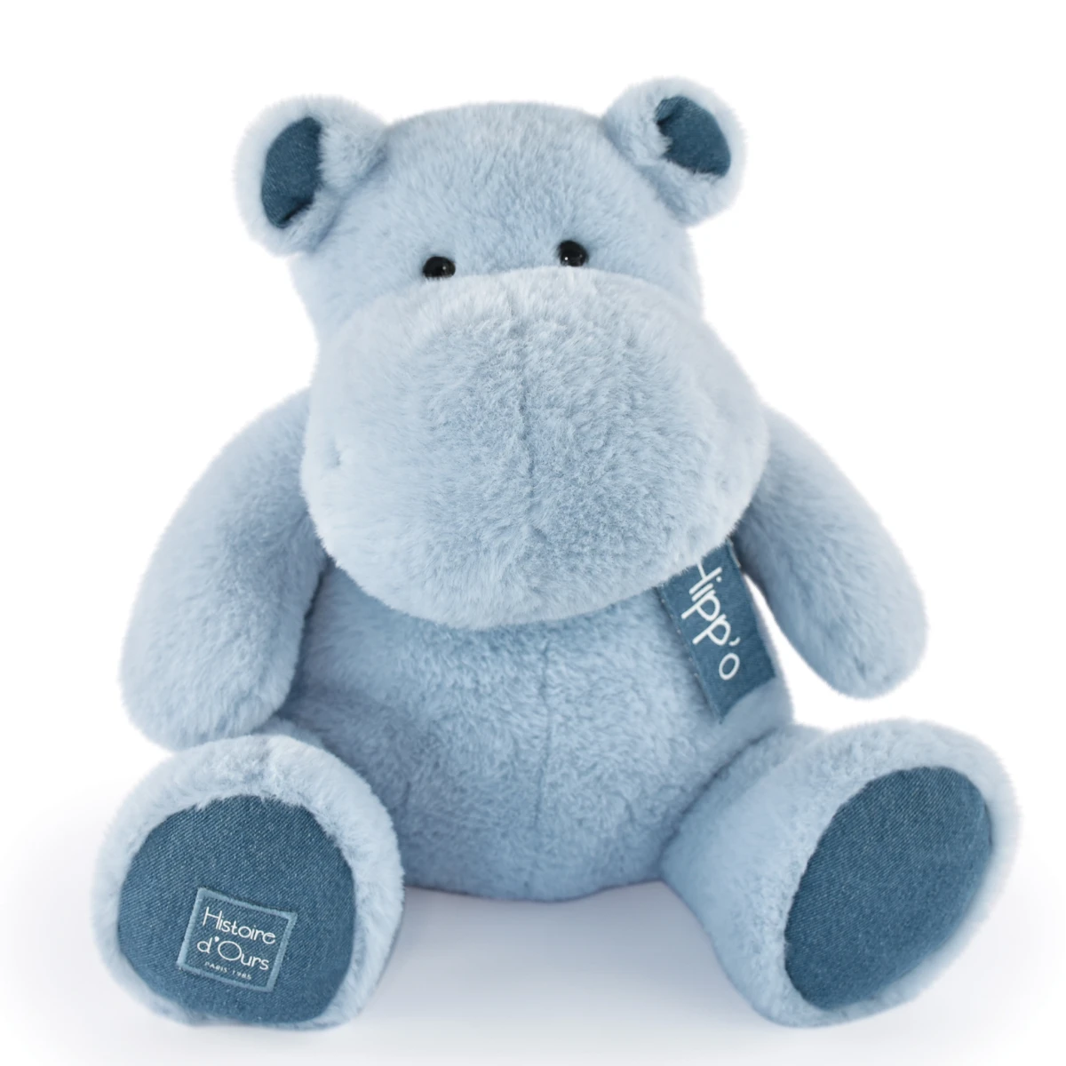 DOUDOU ET COMPAGNIE DOUDOU – pluszowy hipopotam Histoire d'Ours 40 cm jasnoniebieski