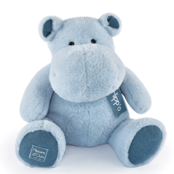 DOUDOU ET COMPAGNIE DOUDOU – pluszowy hipopotam Histoire d'Ours 40 cm jasnoniebieski