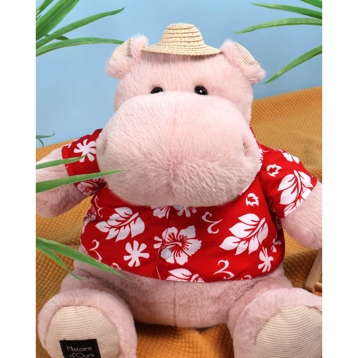 DOUDOU ET COMPAGNIE DOUDOU – pluszowy hipopotam ALOHA Histoire d'Ours 38 cm pudrowy