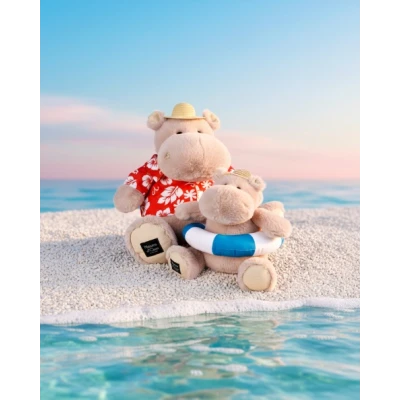 DOUDOU ET COMPAGNIE DOUDOU – pluszowy hipopotam Bubble Beach Histoire d'Ours 20 cm pudrowy