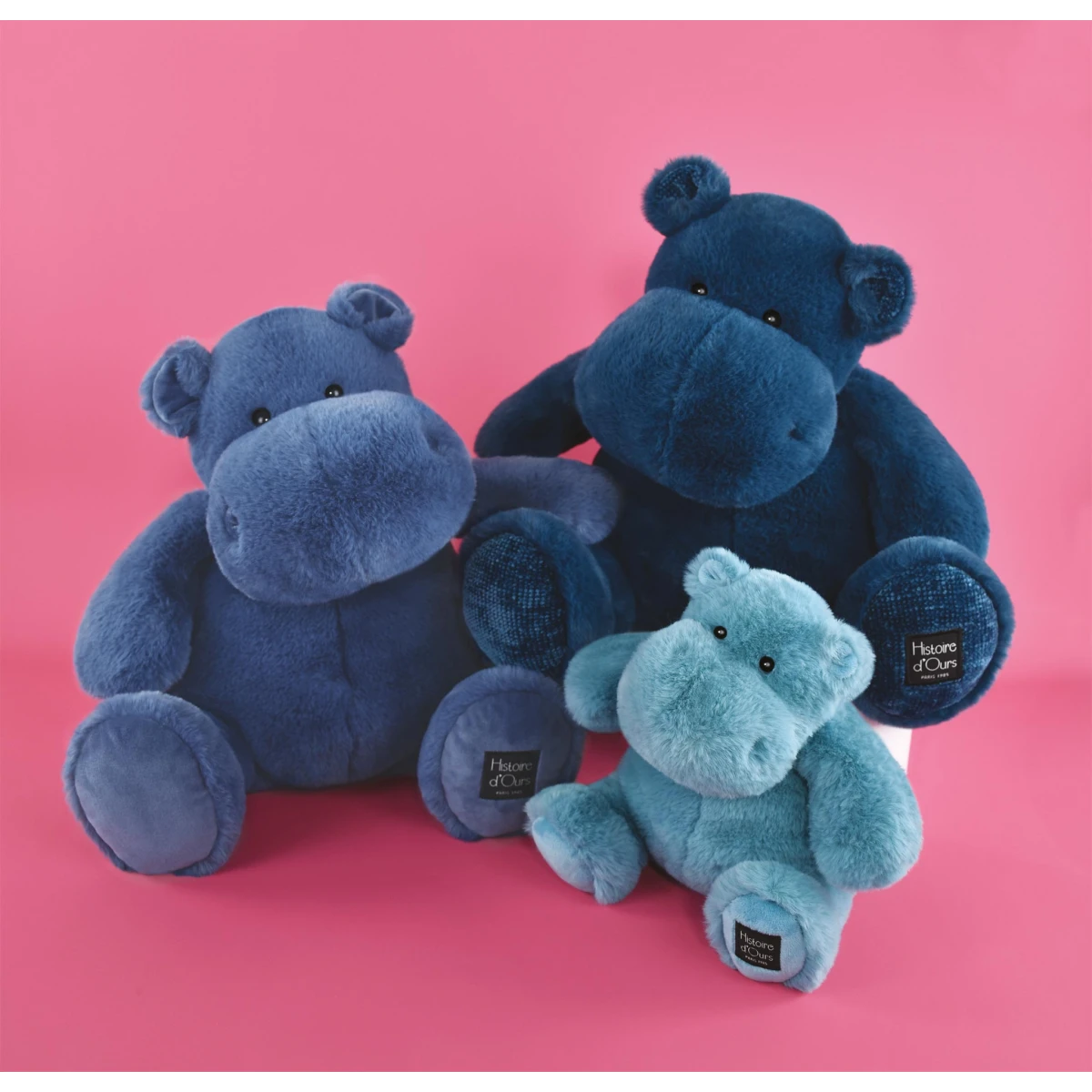 DOUDOU ET COMPAGNIE DOUDOU – pluszowy hipopotam HIP'BLUE Histoire d'Ours 40 cm niebieski