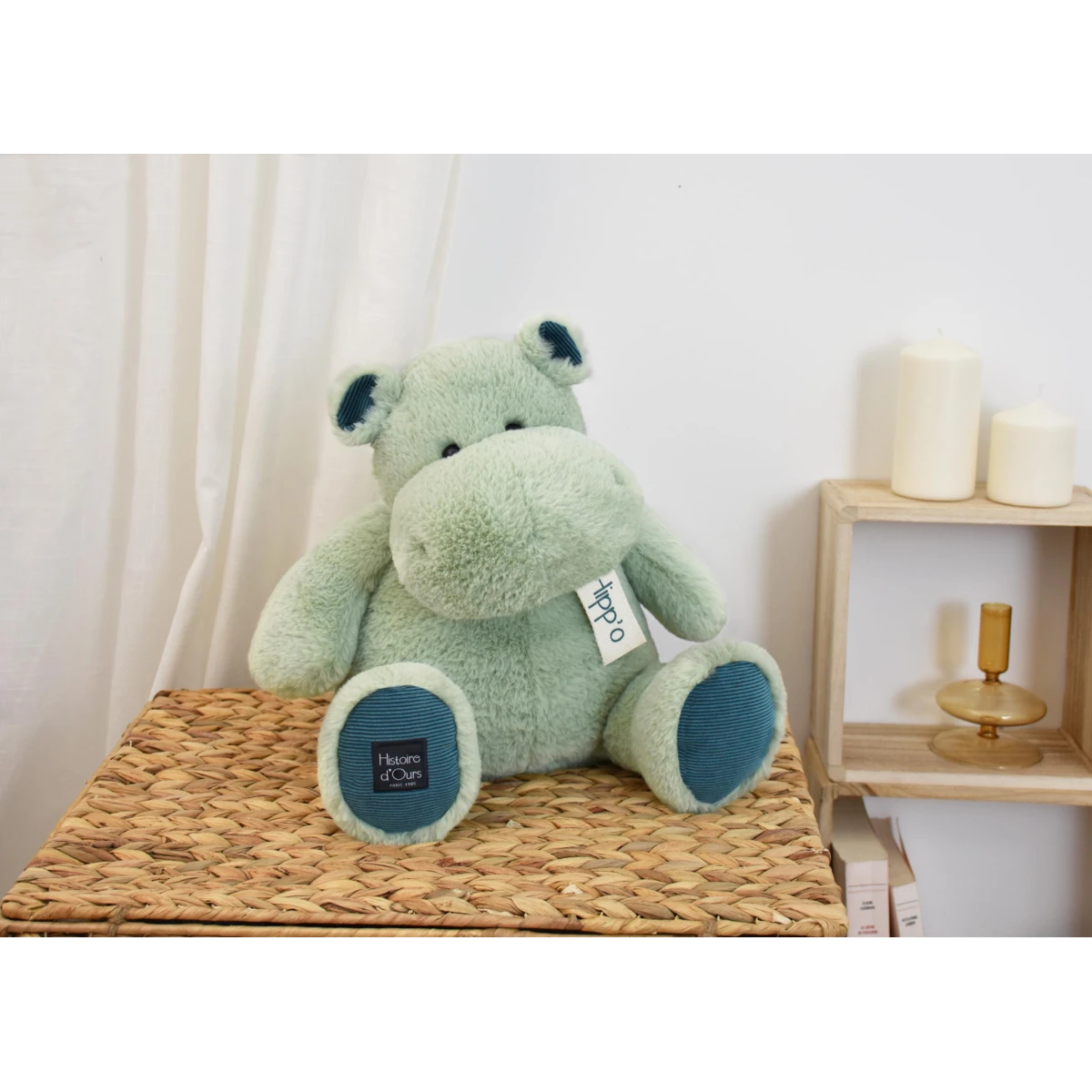 DOUDOU ET COMPAGNIE DOUDOU – pluszowy hipopotam AMANDE Histoire d'Ours 40 cm zielony