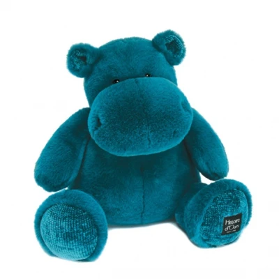 DOUDOU ET COMPAGNIE DOUDOU – pluszowy hipopotam HIP'POP Histoire d'Ours 40 cm morski granatowy