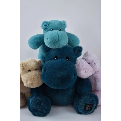 DOUDOU ET COMPAGNIE DOUDOU – pluszowy hipopotam HIP'POP Histoire d'Ours 40 cm morski granatowy