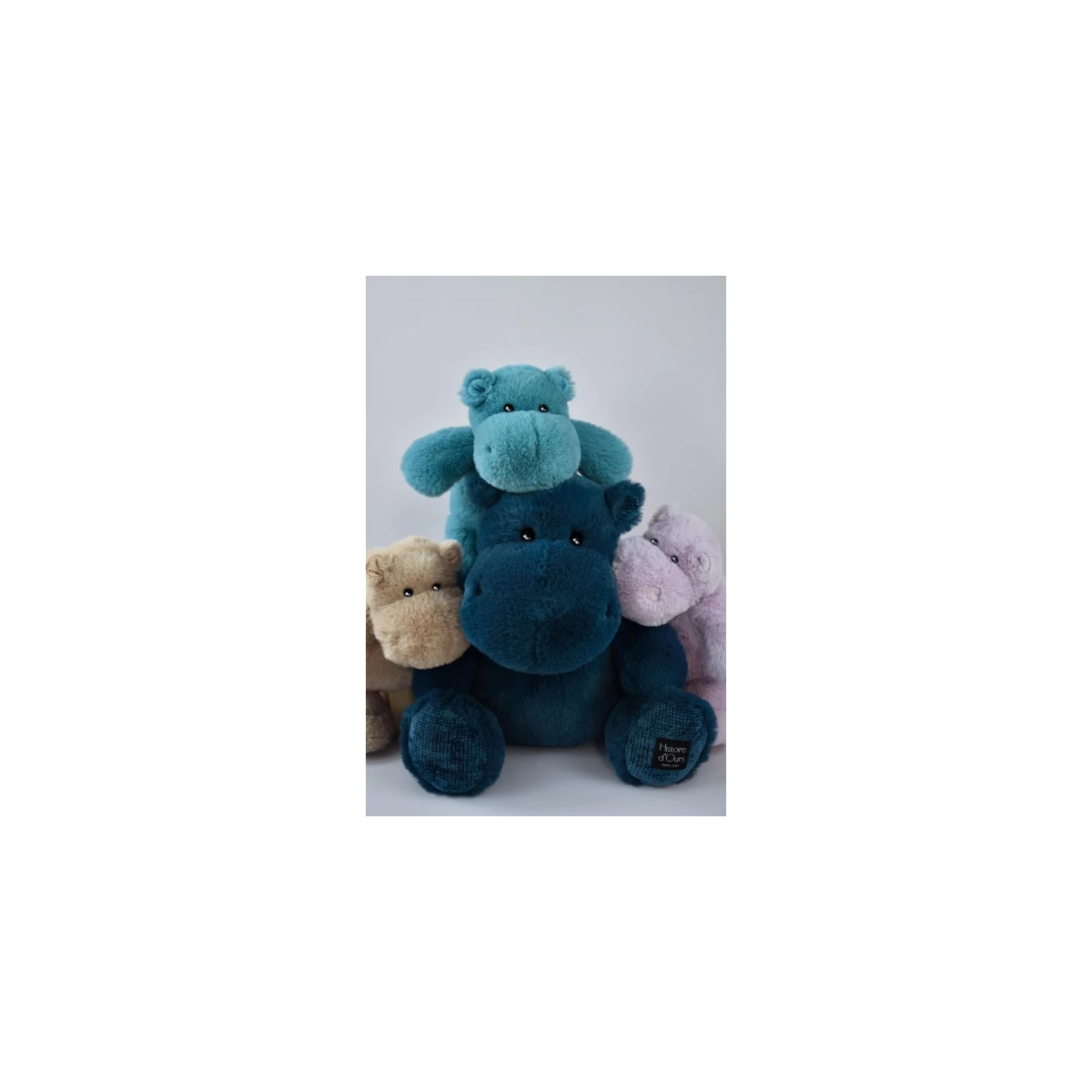 DOUDOU ET COMPAGNIE DOUDOU – pluszowy hipopotam HIP'POP Histoire d'Ours 40 cm morski granatowy