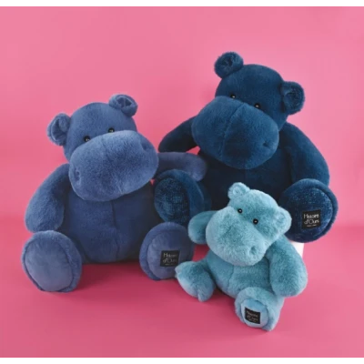 DOUDOU ET COMPAGNIE DOUDOU – pluszowy hipopotam HIP'POP Histoire d'Ours 40 cm morski granatowy