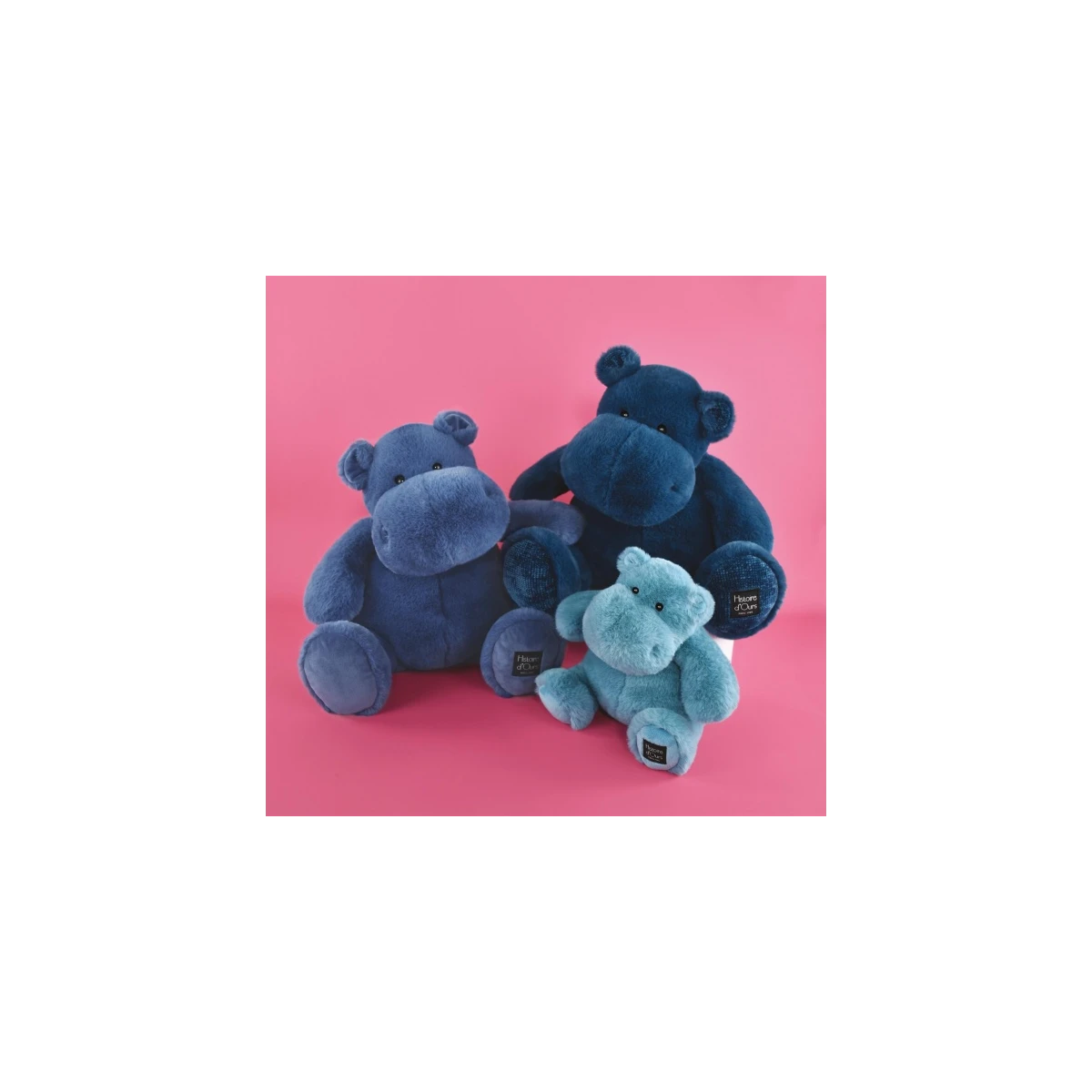 DOUDOU ET COMPAGNIE DOUDOU – pluszowy hipopotam HIP'POP Histoire d'Ours 40 cm morski granatowy