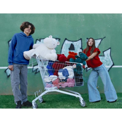DOUDOU ET COMPAGNIE DOUDOU – pluszowy hipopotam HIP'POP Histoire d'Ours 40 cm morski granatowy