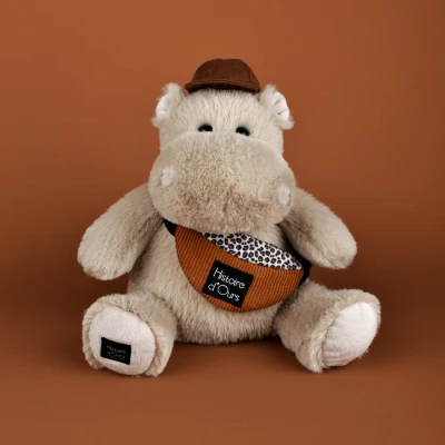DOUDOU ET COMPAGNIE DOUDOU – pluszowy hipopotam HELLO BROOK Histoire d'Ours 20 cm beżowy