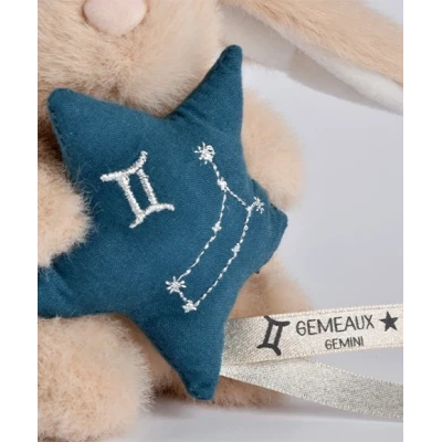 DOUDOU ET COMPAGNIE DOUDOU pluszowy królik ze znakiem zodiaku DOUDOU ASTRO  12 cm bliźnięta