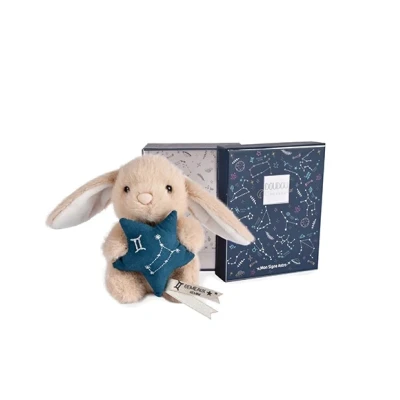 DOUDOU ET COMPAGNIE DOUDOU pluszowy królik ze znakiem zodiaku DOUDOU ASTRO  12 cm bliźnięta
