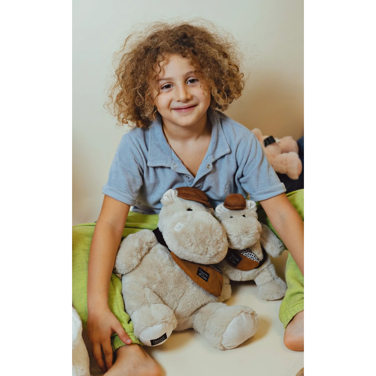 DOUDOU ET COMPAGNIE DOUDOU – pluszowy hipopotam HELLO BROOK Histoire d'Ours 20 cm beżowy