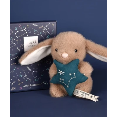 DOUDOU ET COMPAGNIE DOUDOU pluszowy królik ze znakiem zodiaku DOUDOU ASTRO  12 cm ryby